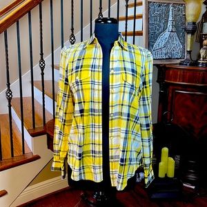 SHIRT LAUREN RALPH LAUREN JEANS CO. SIZE MEDIUM YELLOW BLUE AND WHITE